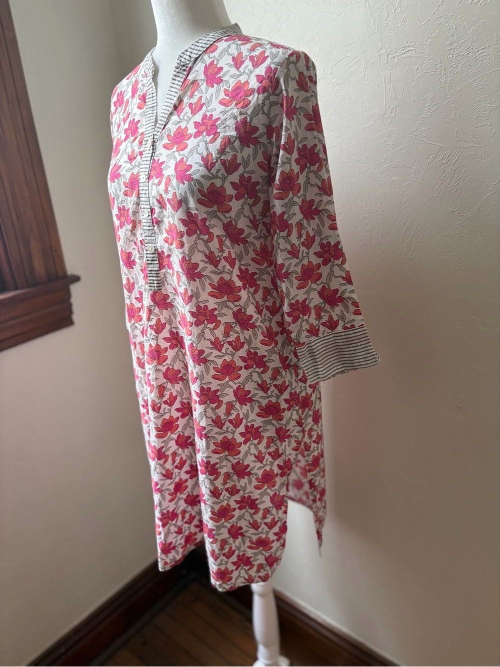 UTSA by Westside Floral Cotton Kurta Tunic Top Pink Small - Picture 5 of 8